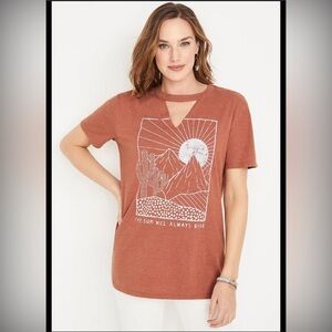 Maurices sunrise oversized oversized graphic tee front cutout size XL D18